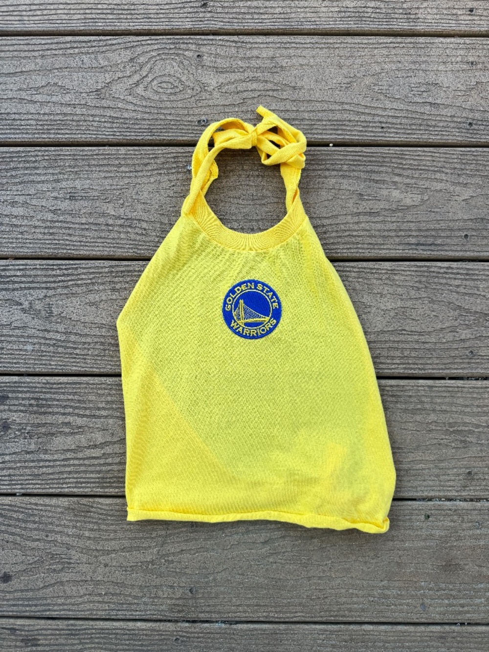 Golden State Warriors Vintage Yellow Reworked Halter Top